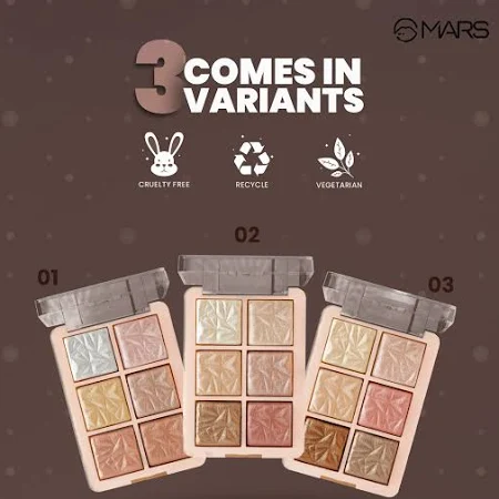 MARS Glowzilla 6 Colour Highlighter Palette